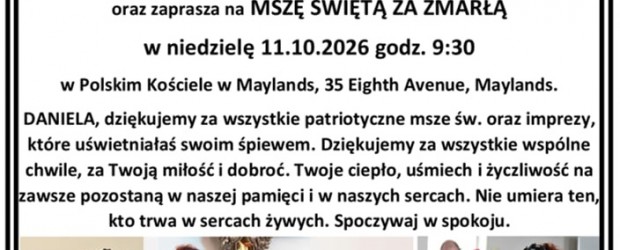 PERTH (Australia) | Z ogromnym smutkiem żegnamy naszą klubową koleżankę Danielę Birch
