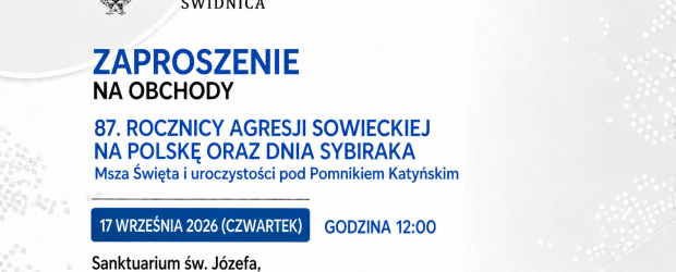 ŚWIDNICA | ZAPROSZENIE 17.09 – Obchody 87. rocznicy agresji sowieckiej na Polskę oraz Dnia Sybiraka