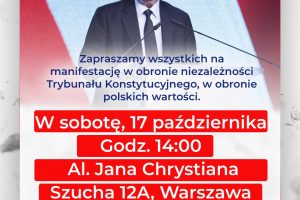 WIELKA MANIFESTACJA | SOBOTA 17 października godz. 14:00