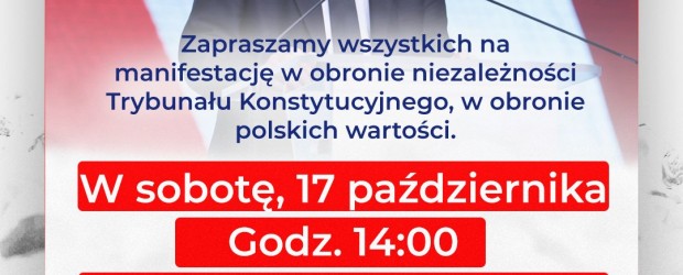WIELKA MANIFESTACJA | SOBOTA 17 października godz. 14:00