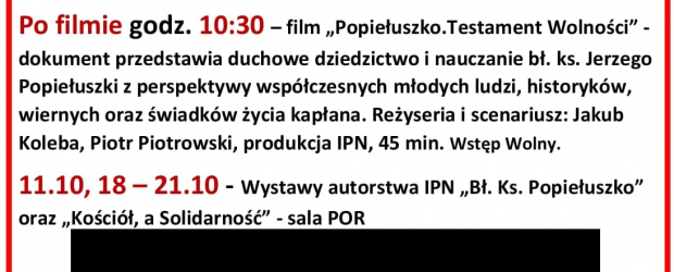 PERTH (AUSTRALIA) | ZAPROSZENIE 11, 18-21.10 – Bł. ks. Popiełuszko – Msza Św., pokaz filmu, wystaw IPN